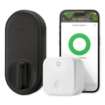 Yale Approach Lock with Wi-Fi Bridge, Black Suede